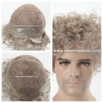 LL655 Lace toupee cheveux humains gris homme