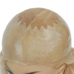 (KJ03) Perruque en dentelle avec peau de cheveux humains longs blonds
