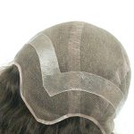 Perruque de capuchon complet facile à coller en dentelle française avec PU autour pour hommes | New Times Hair